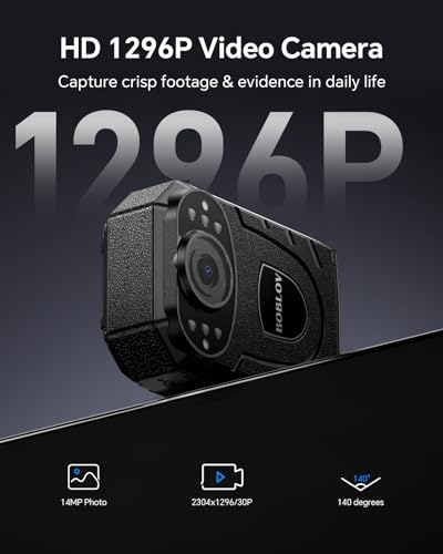 Buy BOBLOV KJ21 Body Camera, 1296P Body Wearable Camera Support