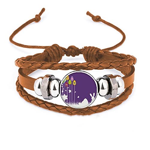Bracelet en cuir violet le cadeau parfait pour le festival de Pâques