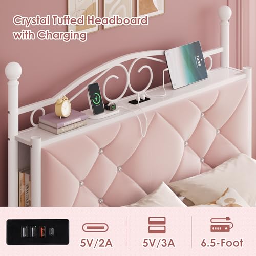 Keyluv KLV-292 Queen Upholstered Canopy Bed Frame thumb #3