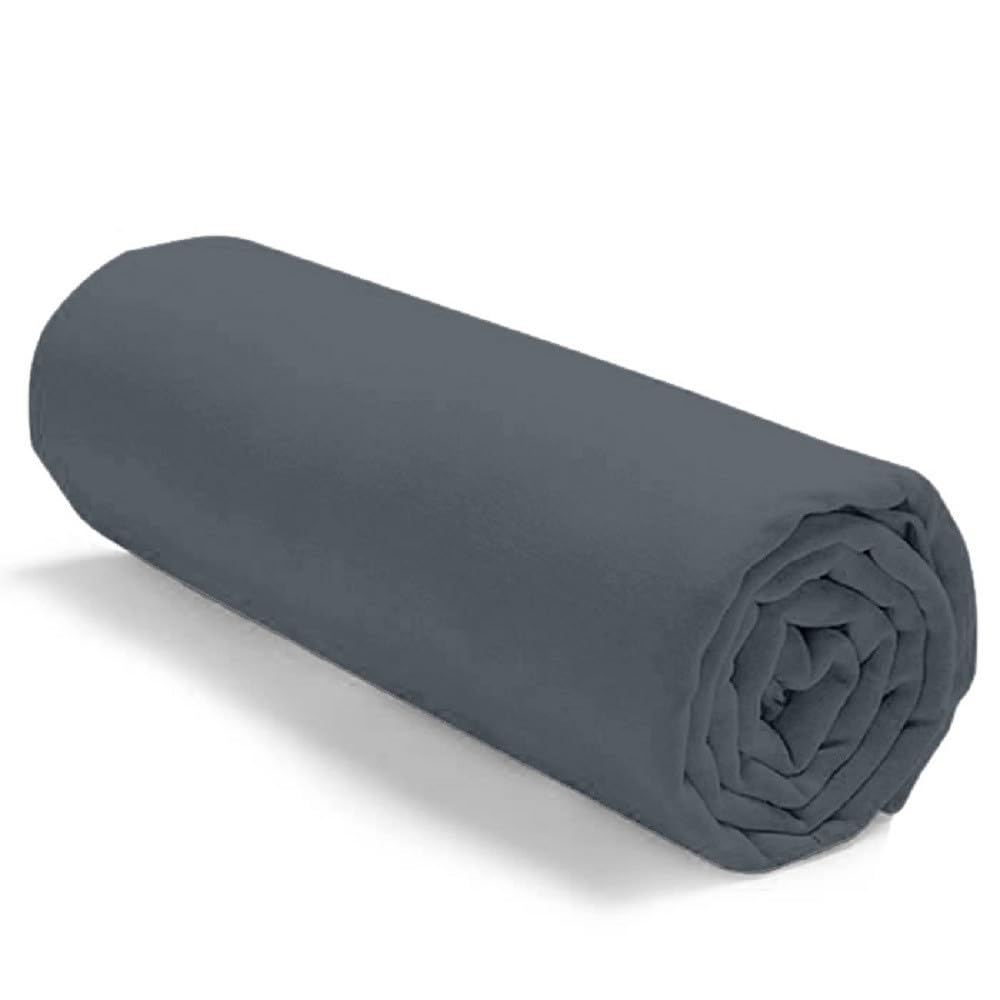 Alpes Blanc Spannbettlaken, einfarbig, 100 % Baumwolle, 57 Fäden/cm², hergestellt in Frankreich, große Spannhöhe 30 cm, weich und langlebig, farbecht