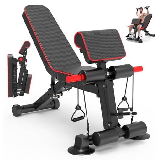 Adjustable Weight Bench - Utility workout Benches for Exercise, Free Installation Design for Portable Fitness Strength Training Equipment at Home Gym