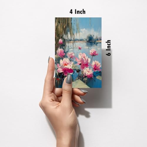 Image of SiddArtify Nature Wall Art Poster Print Set - Landscape Painting Decor for Living Room Bedroom Office - Set of 2-4x6 Inch - Board (Pack of 6) - Sticker (Pack of 6)
