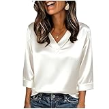 Tee Shirt Femme T-Shirts à Manches Courtes Satin Chemisier Femme Chic et Élégant Haut Déco...
