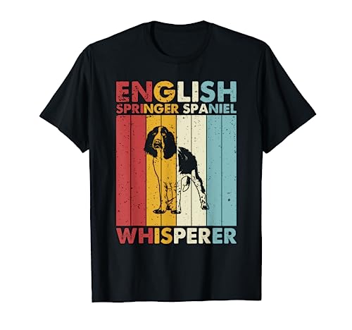 Dog Dad Mom Whisperer - Springer Spaniel inglés vintage Camiseta
