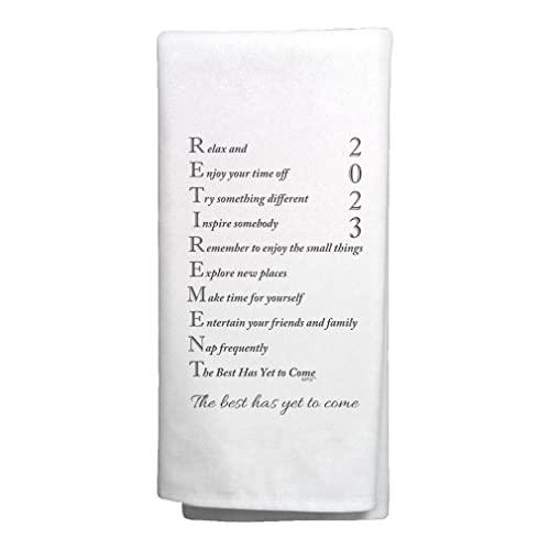 Retirement Gifts For Women 2023 Retirement Poem With Custom Name Personalized Kitchen Tea Towel White #TOP1