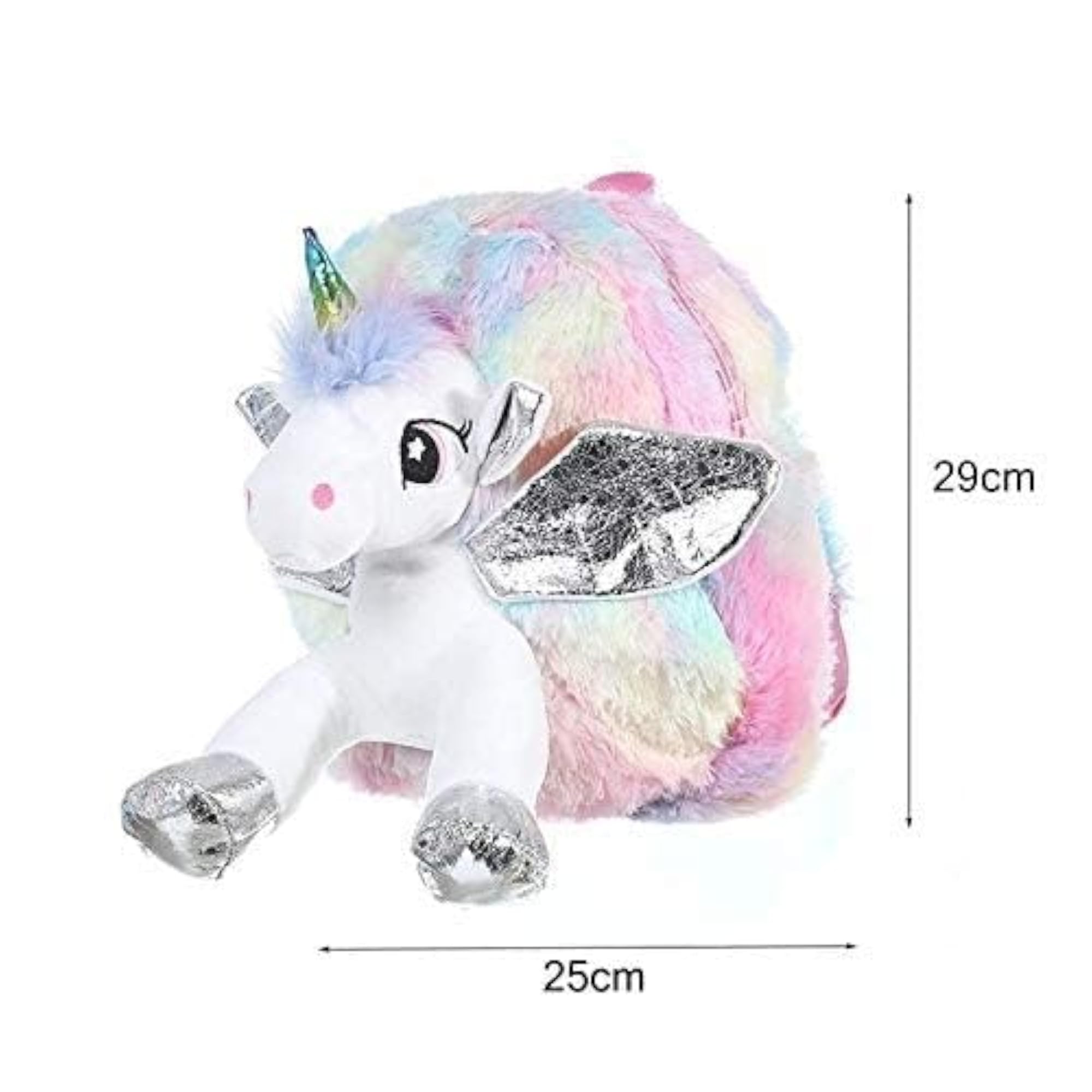 Unicorn Mini Backpack for Girls, Soft Furry School & Picnic Bag