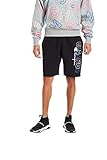 Champion Men's 10 Inch Reverse Weave Cut-Off Shorts, Block Logo, Black, Large
