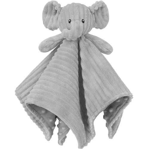 Image of Elephant Baby Security Blanket for Boys and Girls 15 Inch Grey