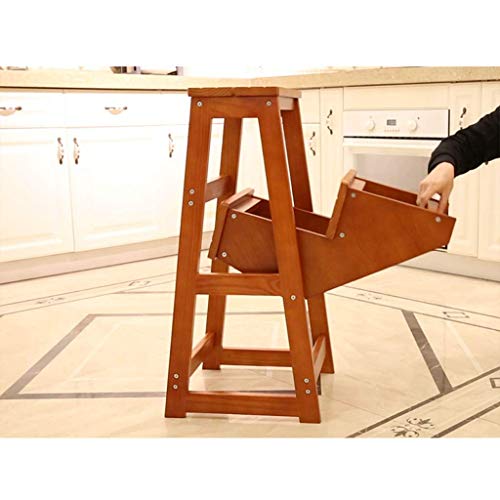 Taburete de madera plegable DASHADAO y silla de escalera multifuncional para biblioteca 6