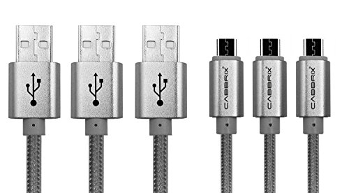 Preisvergleich Produktbild CABBRIX Micro USB Kabel [3-Pack] 1,5m Silber [Schnellladekabel]