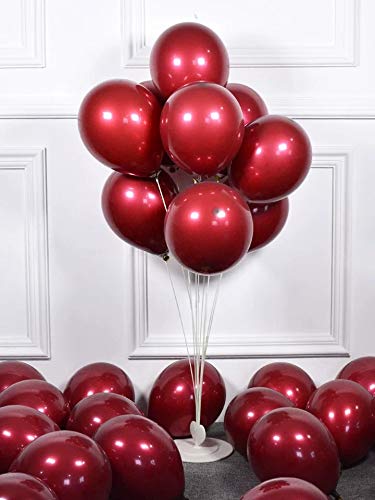 Image of 50pcs 12 inch Party Decoration Matte Latex Balloon for Birthday Wedding Anniversary Christmas Festival (Burgundy)