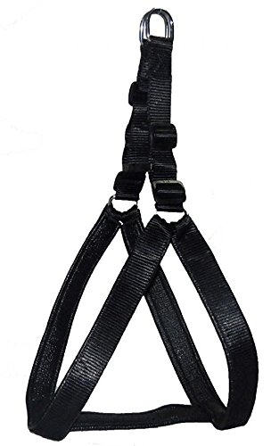 Petshop7 Nylon Padded Dog Harness Black 1.25 Inch - Black (Chest Size : 28-36 Inch)