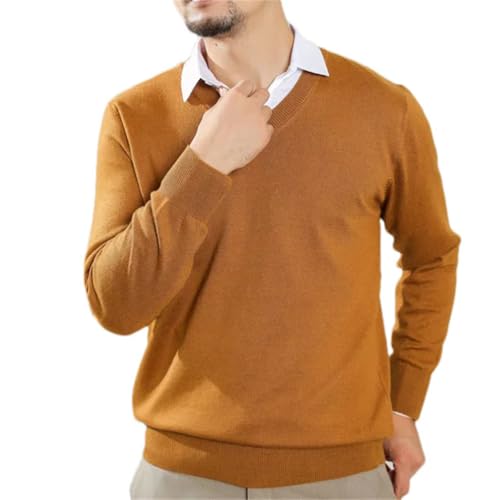 Men Cotton Blend Classic V-Neck Knitted Sweater Pullover Soft Warm Business Casual Jumper