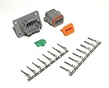 Deutsch 8-pin 14-16AWG Flange Connector Kit Crimp Style Contacts