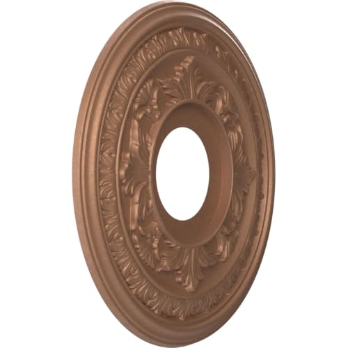 Image of Ekena Millwork 13 inchOD x 3 1 /2 inchID x 3 /4 inchP Baltimore Thermoformed PVC Ceiling Medallion (Fits Canopies up to 5 1 /4 inch), Aged Copper
