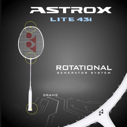 Image of Yonex Graphite Strung Badminton Racquet Astrox Lite 43i (G4, 77 Grams, 30 lbs Tension, Pearl White)