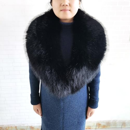 Eosxrp Faux Fur Collar Cuffs Set Warm Fake Fur Scarf Winter Women Fluffy Large Shawl Furry Scarves4