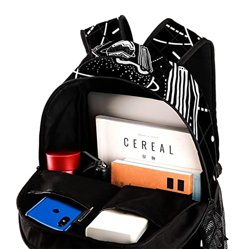 Sac à dos d'école léger géométrique et décontracté pour ordinateur portable - 4