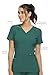 Cherokee Women's Medical Scrub Top Iflex V-Neck Knit Panel Top CK605, XS, Hunter Green