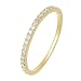 Produktbild Zakk Eternity Ring Damen Ewigkeitsringe Vorsteckring Schmal Silber 925 Zirkonia Gelbgold Vergoldung Verlobungsringe Eheringe Trauringe Memoire Ring(Gelbgold,61 (19.4))