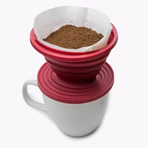 CHOUSE - Colador de Cafe Estilo Japonés v60, Cafetera Manual con Filtro de Silicona, Filtro de Goteo Clever Dripper, Cafetera Camping Ligera y Reutilizable, Soporte para Filtro de Cafe Color Rojo CHOUSE - Colador de Cafe Estilo Japonés v60, Cafetera Manual con Filtro de Silicona, Filtro de Goteo Clever Dripper, Cafetera Camping Ligera y Reutilizable, Soporte para Filtro de Cafe Color Rojo
