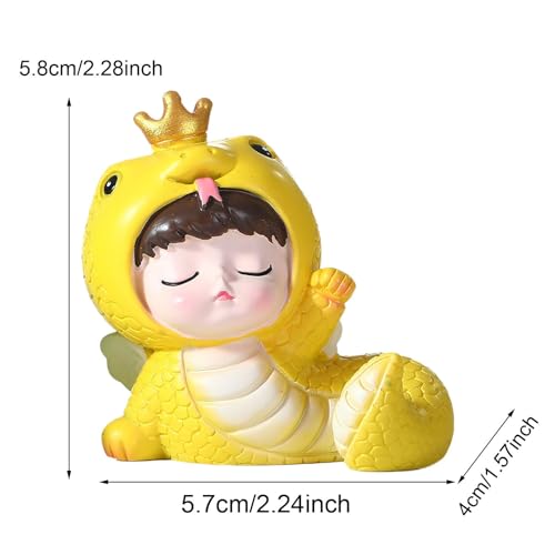 Statue de bébé serpent en résine jaune ornement de centre de table - 5