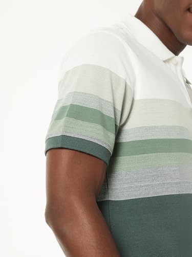 Image of Max Men's Half Sleeves Regular Fit Striped Polo T-Shirt