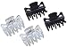 Parcelona French Petite Set of 4 Mini Claws Black N Clear Celluloid Small Jaw Claw Hair Clip Clutcher