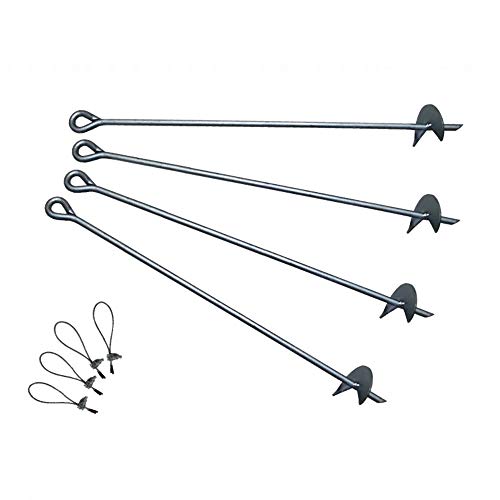 Preisvergleich Produktbild 1PLUS Sturmanker Erdanker Bodenanker, 68 cm, 4 Stück incl. Stahlseile und Seilklemmen