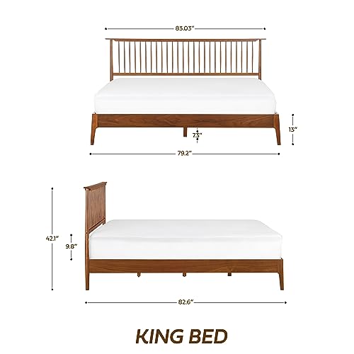 Ntc RUBY Wooden Bed Frame With Headboard, Crafted From Walnut thumb #1