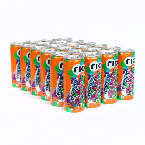 Image of Rio Blueberry Bubbly Fruit Drink Can | Soft Drink | Exotic Fruit Juice + Fizz | Rich In Vitamin C and Honey | Pack of 24 | 250 ml