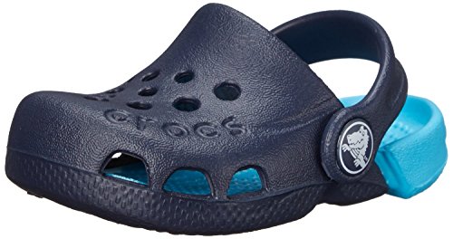 Crocs Unisex-Child Electro Clogs, Navy/Electric Blue, 1 Little Kid
