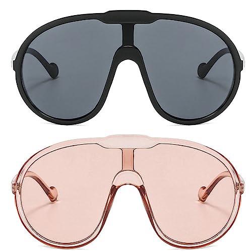 willochra Fashion Wave Mask Sunglasses for Women Men Trendy Oversized Sun Glasses Luxury Designer Y2K Punk Shades