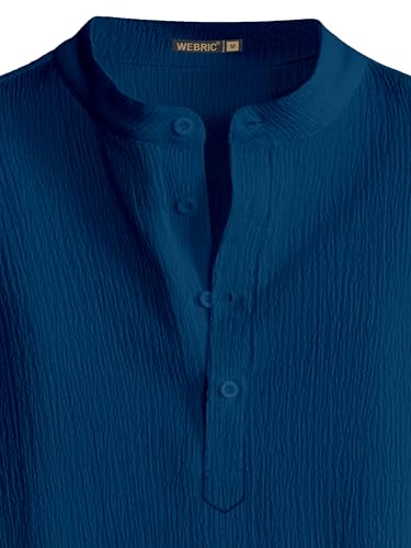 Image of Men Shirt | Black Solid Textured Casual | Regular Fit | Short Sleeve | Mandarin /Chinese Collar | Cotton Fabric | Stylish Office Summer Wear Shirt for Men