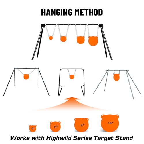 Image of Highwild AR500 Steel Shooting Targets Combo Metal Gong Silhouette Targets for Shooting Range Outdoor