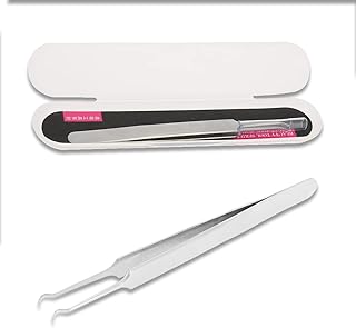 Blemish Removal Tweezer, Blackhead Tweezer Fat Granule Tool Removal Curved Stainless Steel Blackhead Tweezer, Pimple Removal Extractor Face Care Tool