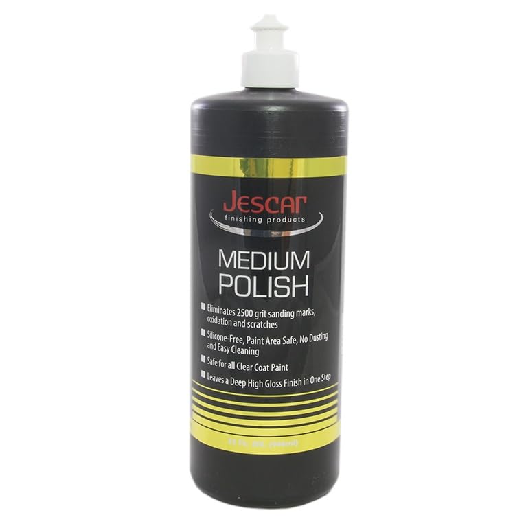 Jescar Medium Polish - 32oz - Professional-Grade Polishing Compound for Scratch Removal and Swirl Correction – High Gloss Finish, Removes 2500 grit
