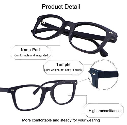 Image of YEIN Blue Light Blocking Glasses, Photochromic Brown Sunglasses, Computer Reading Glasses, TV Glasses for Women /Men(Navy,+1.50 Magnification)