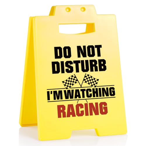 Funny Racing Gifts for Men, Do Not Disturb I'm Watching Racing Desk Signage, Cool Gifts for Race Car Lover & Racing Fans, Formula 1 Merch Birthday Gift for Boyfriend Husband Son, Racin Room Decor Warning Sign