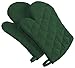 DII Basic Terry Collection 100% Cotton Quilted, Oven Mitt, Dark Green, 2 Piece