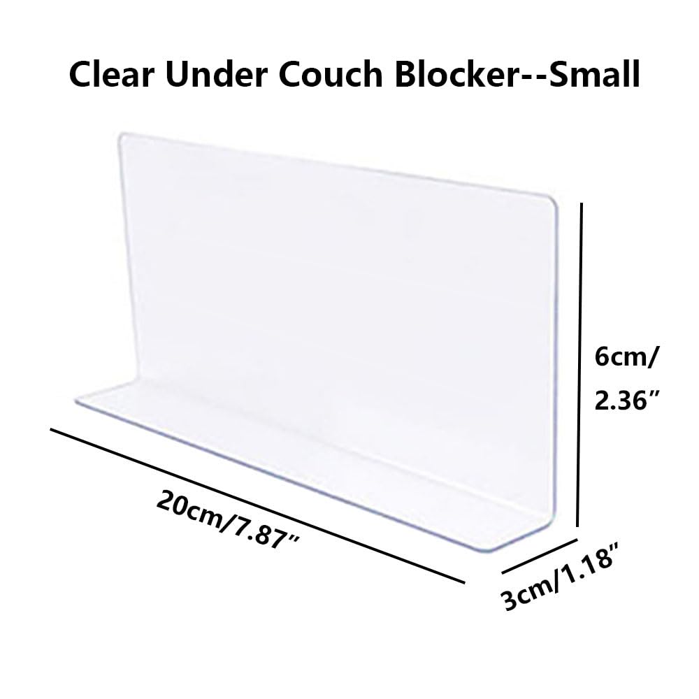 5PCS Sofa Bottom Dust Stopper PVC Anti-Drill Cat Baffle, Under Bed Blocker for Pets, Gap Bumper for Under Furniture Bed Dustproof Clear (Small)