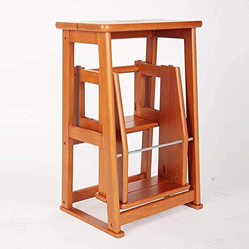 Taburete plegable delgado y resistente de madera de 3 escalones para cocina y niños 5