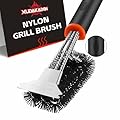 XUDAKAIXIN Grill Brush and Scraper, Safe Nylon Bristles Barbecue Triple Scrubbers Cleaning Brush for Cast Iron Grates/Porcelain/Weber Gas/Charcoal Grill?Extra Strong BBQ Cleaner Accessories (Black)