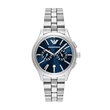 Emporio Armani Orologio da uomo, movimento al quarzo con cronografo e cassa 41mm con cinturino in acciaio o in pelle