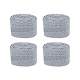 LetCart Lace Ribbons Nylon Retro Decorative DIY Accessories for Gift Packaging and Clothing Embellishment 4Pcs 10 Meters Each Christmas Gifts (Grey)