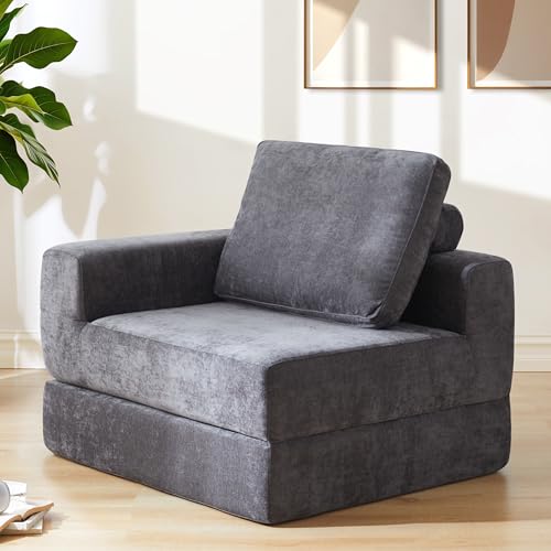 折りたたみ式ソファベッド 一人用 片側アームレスト コンパクトソファ ハイバックデザイン 組み立て不要 高反発ウレタン簡単収納 おしゃれ 一人暮らし 来客用 組み合わせ可能 (1, 右アームレスト)