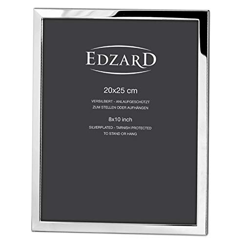 Edzard Marco de Fotos Bergamo para Foto de 20 x 25 cm, Plateado, Protegido contra el deslustre, Pared Trasera de Terciopelo, Incl. 2 colgadores, portafotos para Poner Abajo o Colgar en la Pared Cover