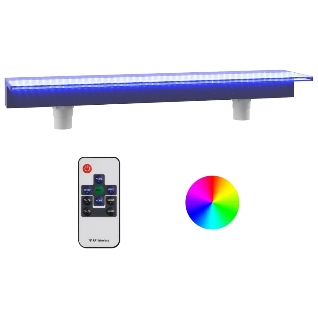 vidaXL Fuente Cascada con LED RGB para Piscina Jardín Estanque Patio Aporte Exterior Decorativo Relajante Luces Vista Sonido Acrílico