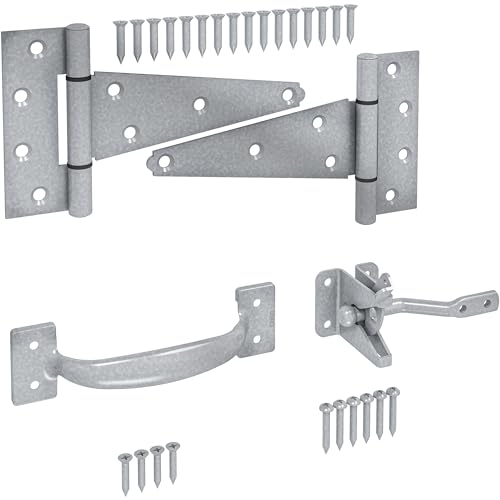 4.43 x 0.56 x 7.5 in. Steel T-Hinge Gate Kit Galvanized Silver