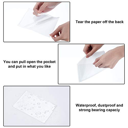 Image of Chinco 30 Pcs Self Adhesive Pockets, Bin Labels for Storage Bins, Clear Pocket Label Sleeves, Plastic Index Card Holder with Top Open for Organizing Bins Box Drawer(6.3 x 4.3 Inches)